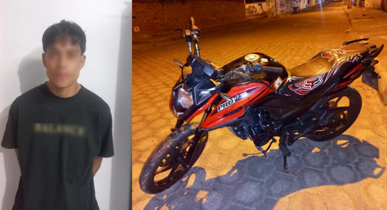 POLICÍA NACIONAL APREHENDIÓ A UN CIUDADANO POR EL DELITO DE ROBO DE MOTOCICLETA EN IMBABURA
