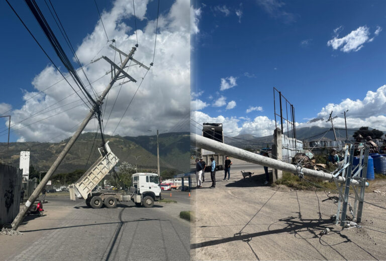 SUSPENSIÓN DE SERVICIO ELÉCTRICO EN SECTORES DE IBARRA POR IMPACTO VEHICULAR